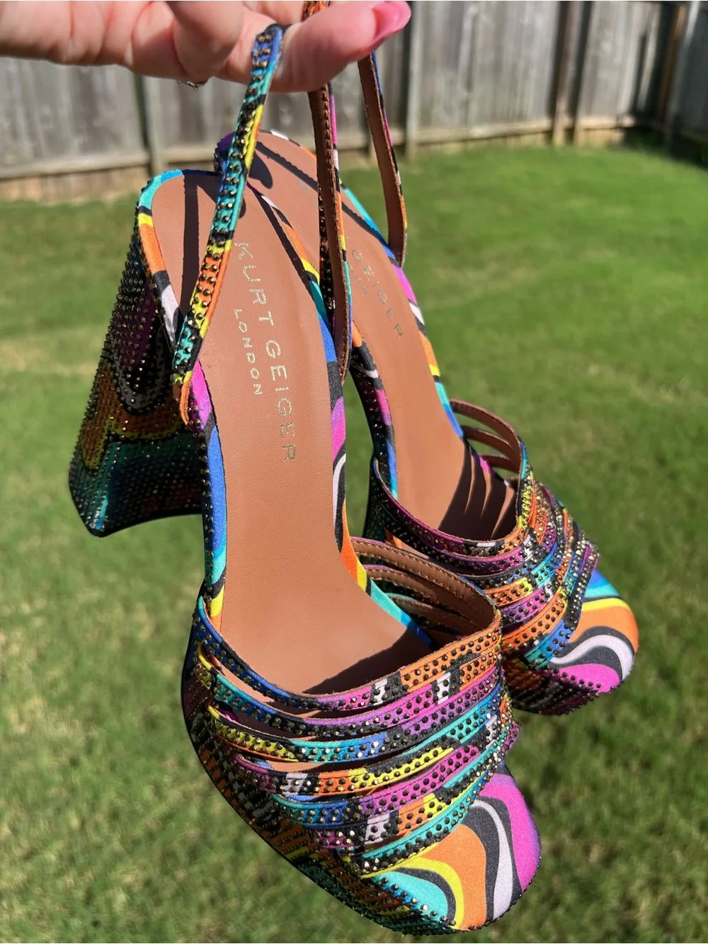 Kurt Geiger Brixton Multicolor Jeweled Platform Sandals – 🌈